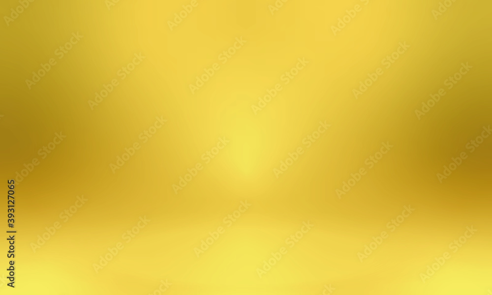 Wall mural gold, yellow empty room studio gradient used for background and display your product.