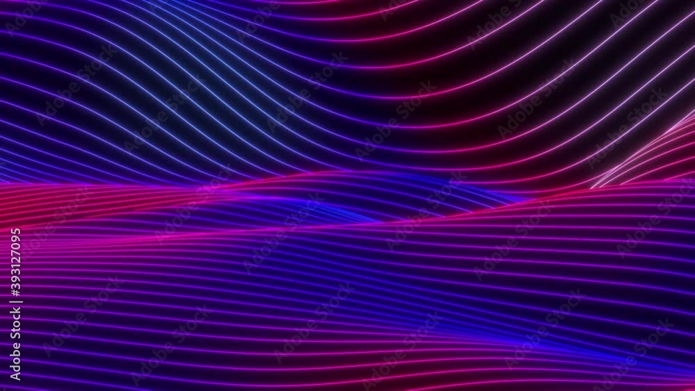 Poster seamless loop animation. abstract colorful wavy background in bright neon purple and pink colors. mo