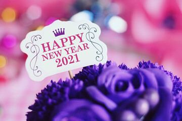 Happy new year 2021 with decoration.