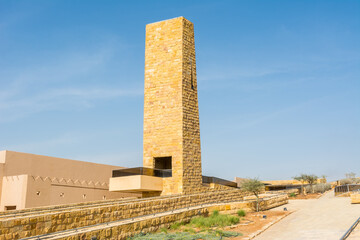 Obraz premium Historic buildings in Dariyah clay castle, also as Dereyeh and Dariyya, a town in Riyadh, Saudi Arabia, original home of the Saudi royal family, the capital of the Emirate of Diriyah.