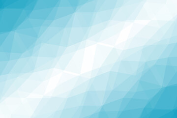 Blue winter low-poly banner. Vector 3D design template. Geometric background with ice texture.