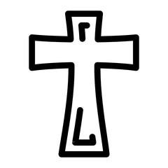 Obraz premium Chirstan cross symbol in modern solid style 