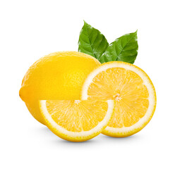 Fresh lemon isolated on white background