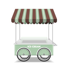 Ice cream cart on white background vector design EPS10.