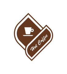 Coffee logo design for a coffee shop, cafe, coffee house. Vector, monochrome, isolated illustration.