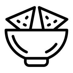 
Crispy nachos, food bowl in modern solid style 
