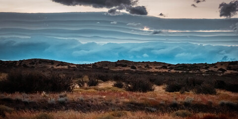 Meadows and mountains of Patagonia in Chile 
