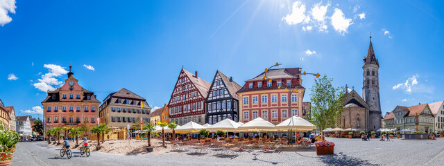 Panorama, Marktplatz, Schwaebisch Gmuend, Baden-Württemberg, Deutschland	