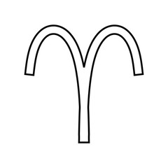 Aries symbol on white.