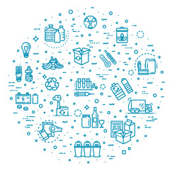 Garbage Vector Line Icons Set. Garbage icons set