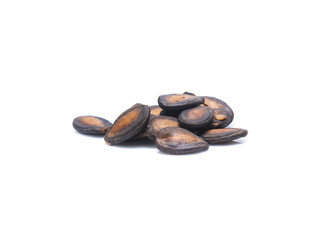dry watermelon seed on white background