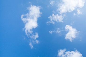 Blue sky with clouds beautiful natural abstract texture background, copy space.
