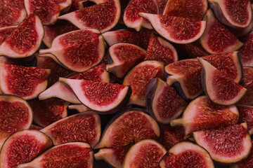 Tasty figs background. Top view.