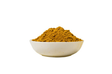 Curry in a bowl isolated.