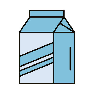 milk box beverage line and fill style icon