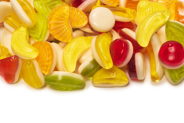 Assorted tasty gummy candies.