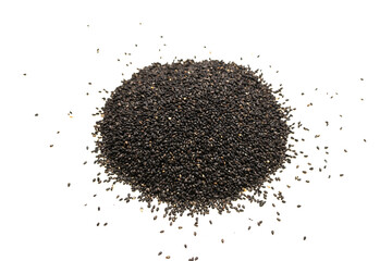 Seeds of a black sesame.