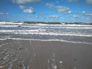 waves on the beach in Baltic sea