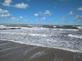 waves on the beach in Baltic sea
