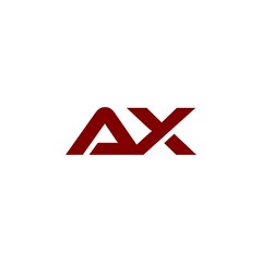AX Logo Design Business Typography isolated on white background