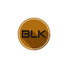 Initial BLK Letter logo isolated on white background