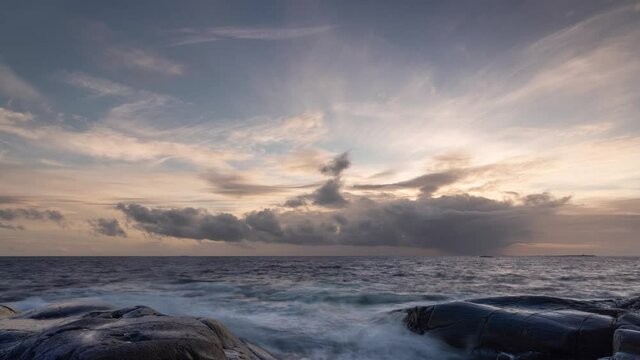 Beautiful  sunset time on the seacoast of Southern Norway