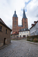 Die Roten Spitzen sind ein Doppelturm und das Wahrzeichen von Altenburg in Thüringen