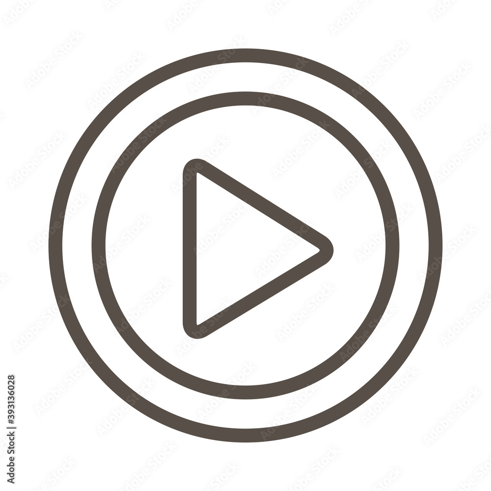 Sticker play button line style icon