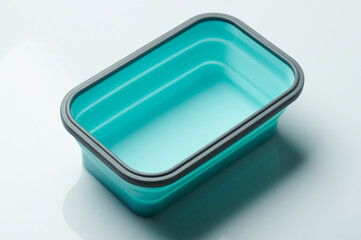 Perspective view of plastic colorful food box