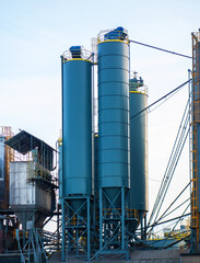 Detail of an industrial installation for limestone mining
