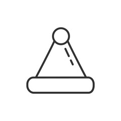 Santa hat icon. Flat Christmas line hat vector illustration isolated on white.