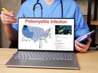 Medical concept meaning Poliomyelitis Infection  with sign on the page.