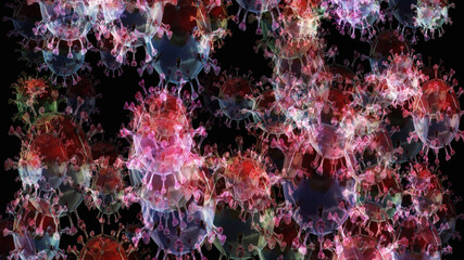 Artistic 3D illustration of corona aerosol