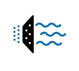 Air filter icon. Solid Particle Filter. air filter effect black symbol vector