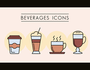 set of coffee beverages icons
