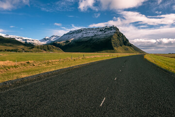 road to the mountains in Iceland