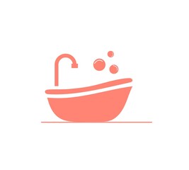 Bathtub icon on white background. trendy design template