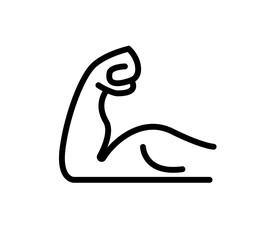 Biceps icon in line style on white background. Vector