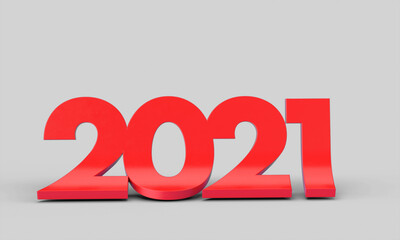 new year 2021 business 3d number