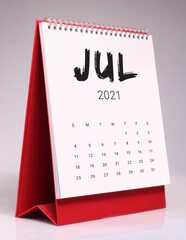 Simple desk calendar 2021 - July