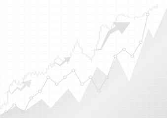 Vector : Increase gray business graphs on white background