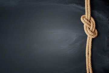 Ship rope knot on blackboard background