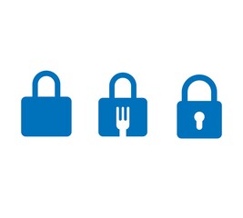 Lock Icon set. Logo Design Element. simple lock icon. food lock icon.