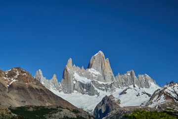 Mount Fitzroy  is a high and characteristic Mountain peak in southern Argentina, Patagonia, South America and a popular travel destination for hiking and trekking for tourists