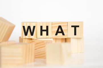 the word is what is written on wood cubes that lie on wood cubes