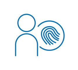 User protection line icon. Person with lock in circle on white background. Security concept. Vector illustration can be used for topics like program, internet, computer, coding, technology