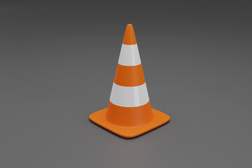 Traffic cones with white and orange stripes