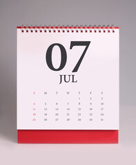 Simple desk calendar 2021 - July
