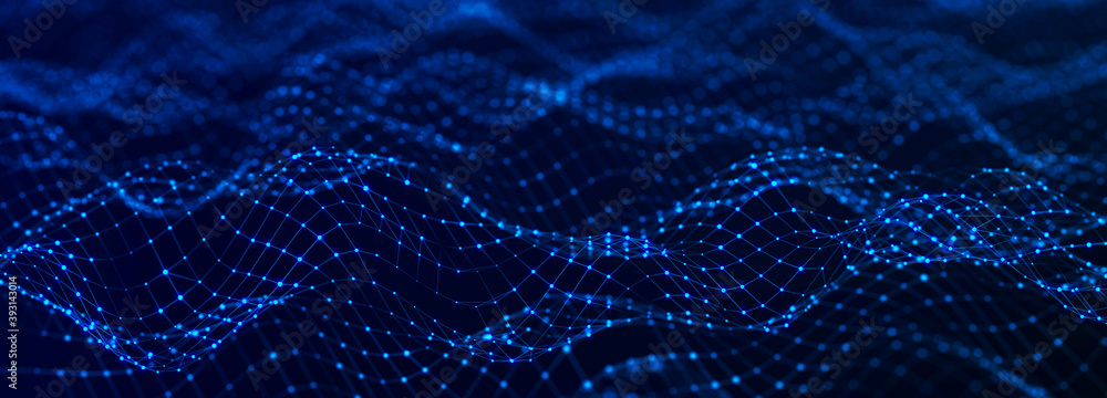 Leinwandbilder big data visualization. data technology illustration. science background. technological 3d landscape