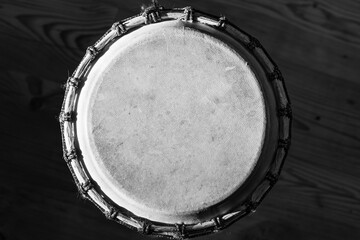 Peau de tambour, texture noir et blanc photoshop, arrière-plan rond